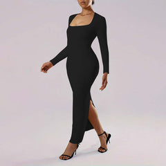 Square Collar And Sheath Dress